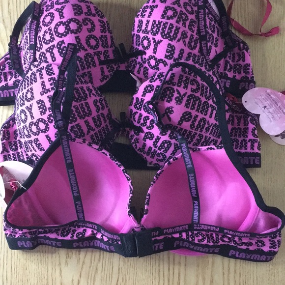 1 Playboy Logo Padded Bra Cotton Soft Stretchy 36C - Picture 6 of 10